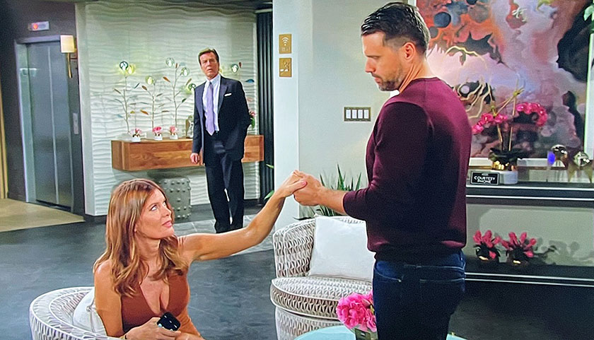 Young And The Restless Spoilers: Phyllis Summers Grabs Nick Newman's Hand As Jack Abbott Watches