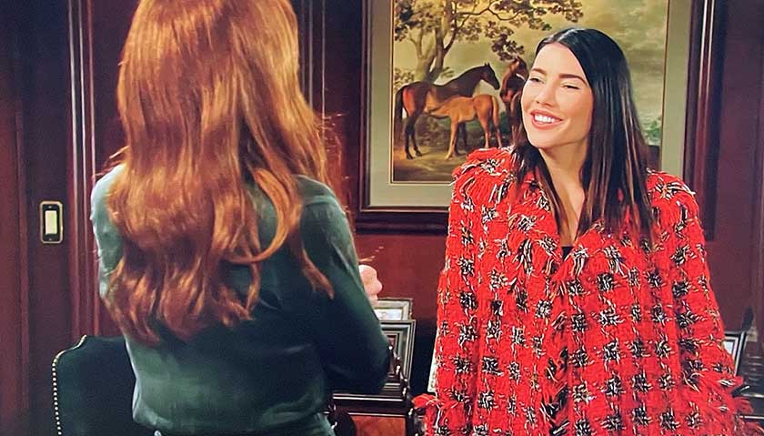 Bold And The Beautiful Scoop: Taylor Hayes Visits Steffy Forrester (who is wearing a stunning jacket) at the office