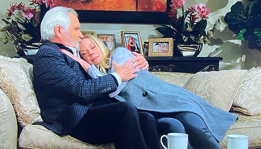 Bold And The Beautiful Scoop: Eric Forrester Holds Brooke Forrester In His Arms