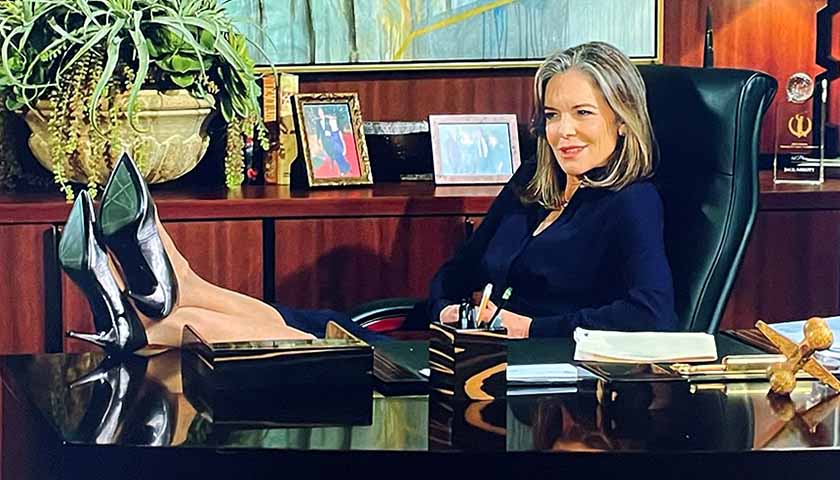 Young And The Restless Scoop: Diane puts her feet up on Jack's desk