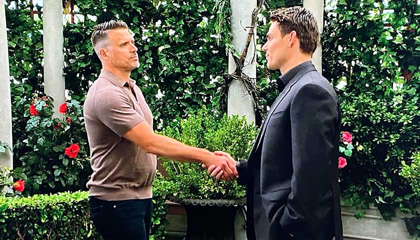 Young And The Restless: Nick and Adam shake hands