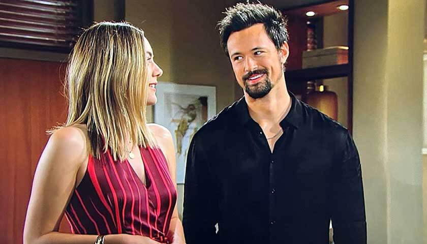 Bold And The Beautiful: Thomas and Hope smile at each other