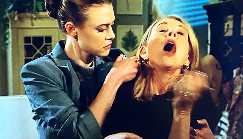 Young And The Restless: Claire plunges a syringe into Nikki's neck