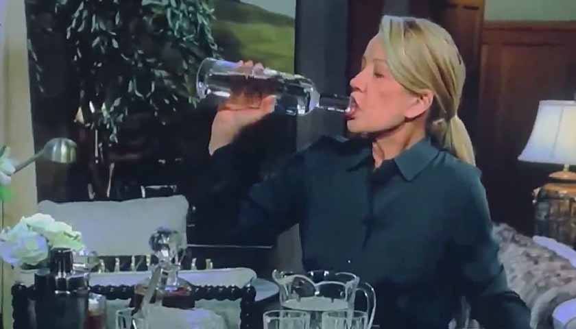 Y&R Scoop: Nikki chugs from the vodka bottle