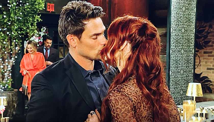 Y&R Scoop: Adam kisses Sally as Sharon and Nick walk in