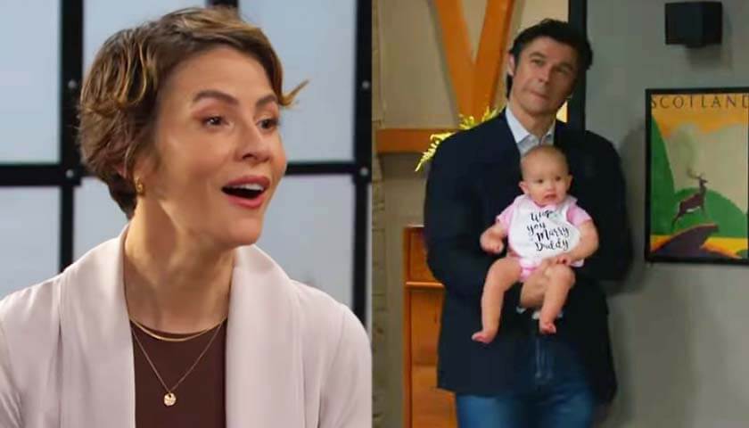 Days Of Our Lives: Sarah smiles as Xander holds Victoria