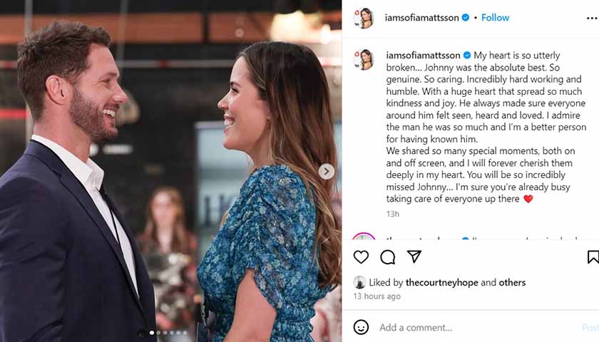 GH Scoop: Sofia Mattsson's Instagram post about Wactor