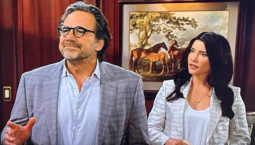 B&B Scoop: Ridge and Steffy in Forrester boardroom