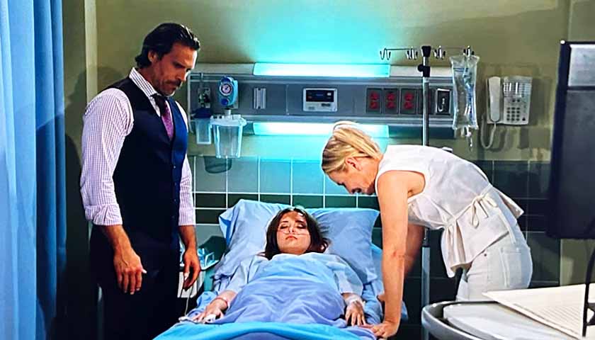 Young And The Restless: Sharon weeps over her unconscious daughter with a shocked Nick