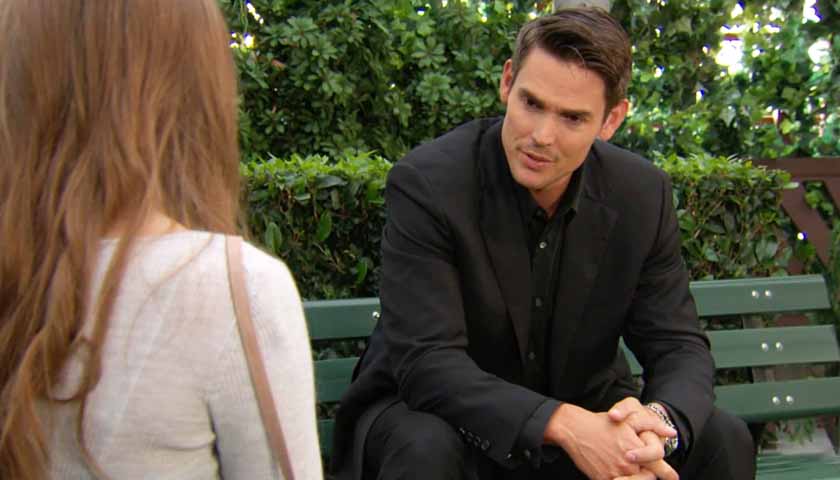 Y&R Scoop: Adam talks to Faith at Chancellor Park