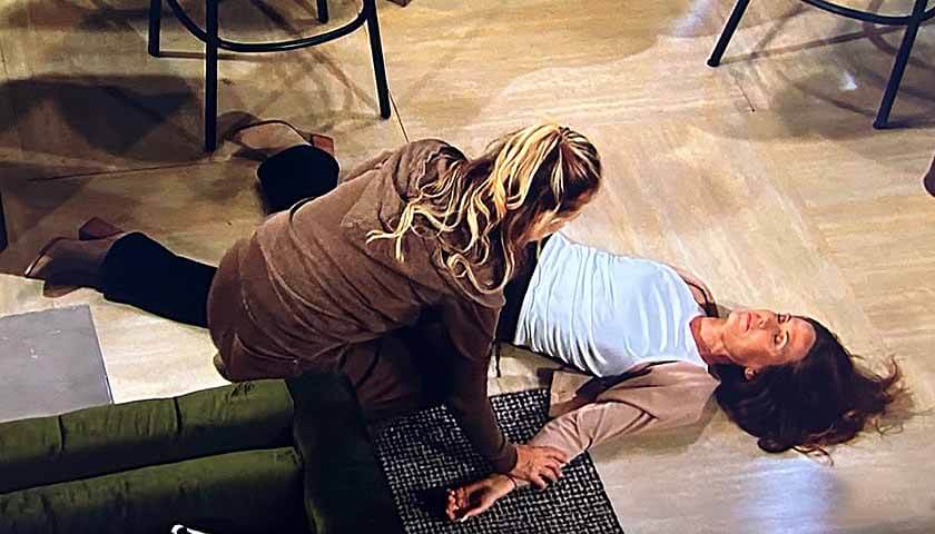 Young And The Restless: Sharon leans over Heather's body