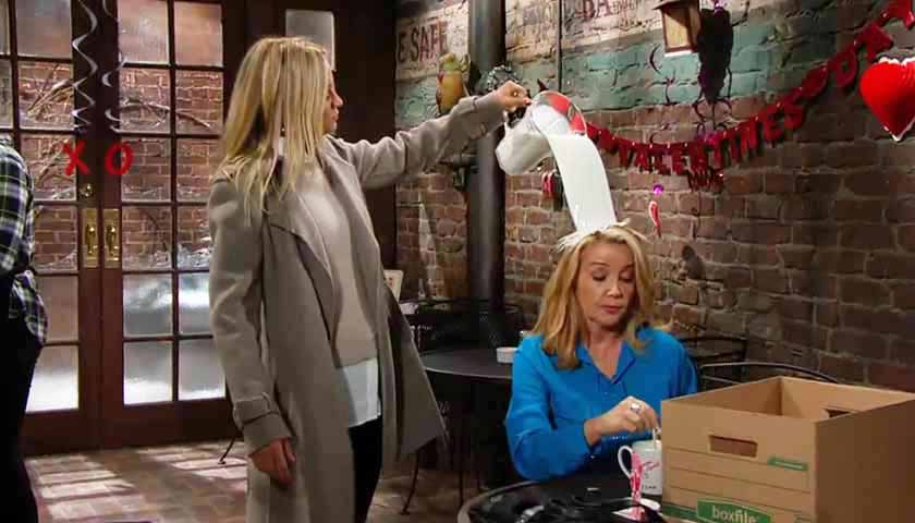 Y&R Scoop: Sharon pours a jug of milk over Nikki's head