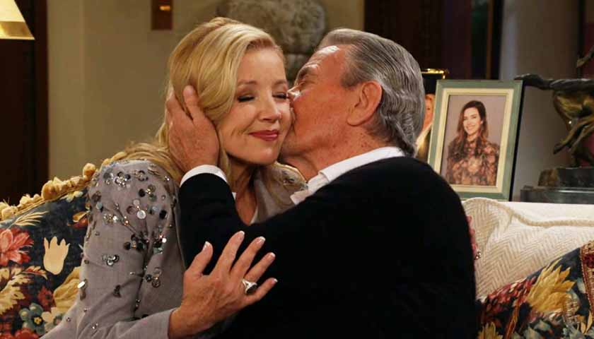 Young And The Restless: Victor kisses Nikki on the cheek at the rebuilt ranch