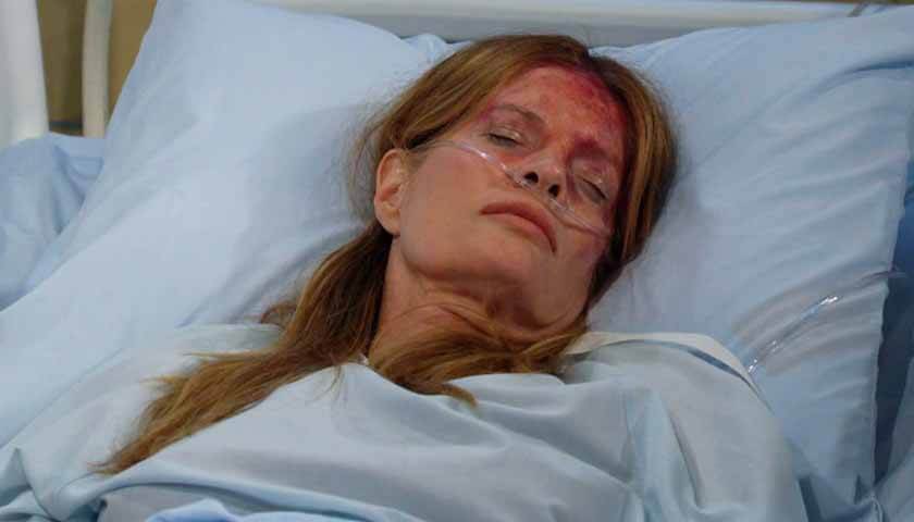 Young And The Restless: Phyllis unconscious in a hospital bed