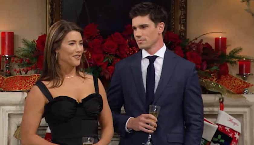 B&B Scoop: Finn looks on as Steffy makes a toast to family