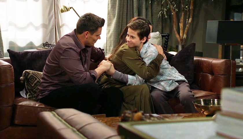 Young And The Restless: Connor holds Adam's hand and embraces Chelsea