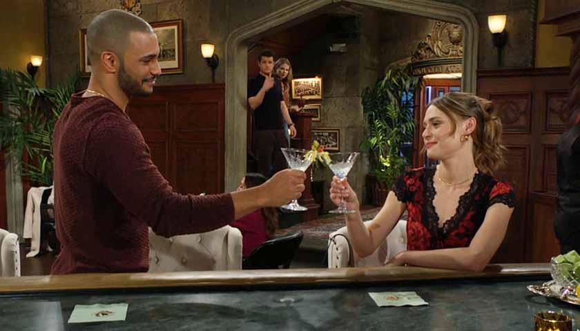 Y&R Scoop: Claire clinks glasses with Holden as Kyle and Summer watch