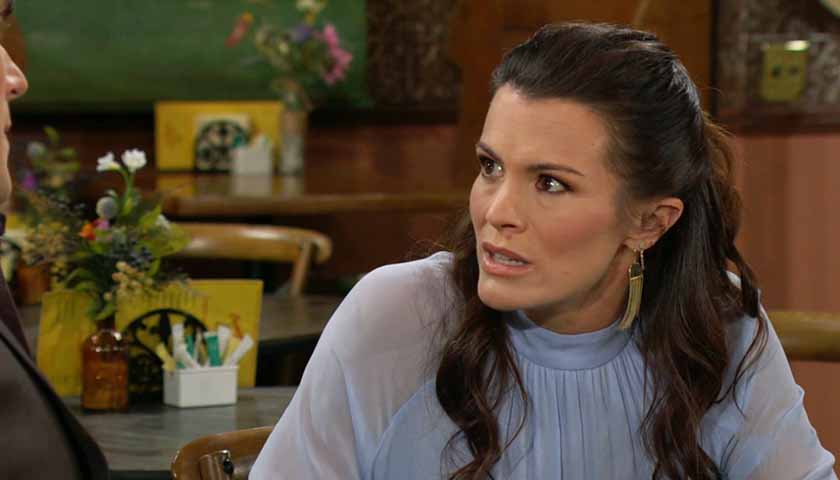 Y&R Scoop: Chelsea gives Adam a look of annoyance