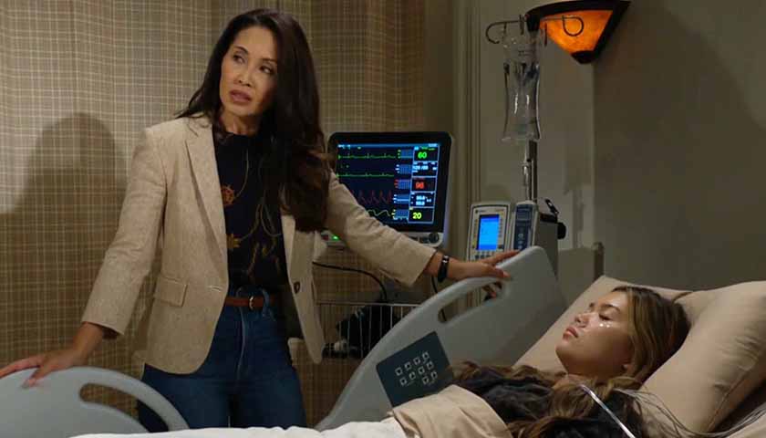 B&B Spoilers: Li looks at Sheila as she stands beside Luna in a hospital bed