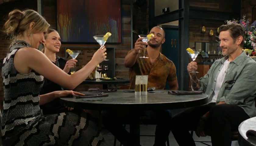 Y&R Scoop: Tessa, Claire, Holden and Daniel toast with Vespers