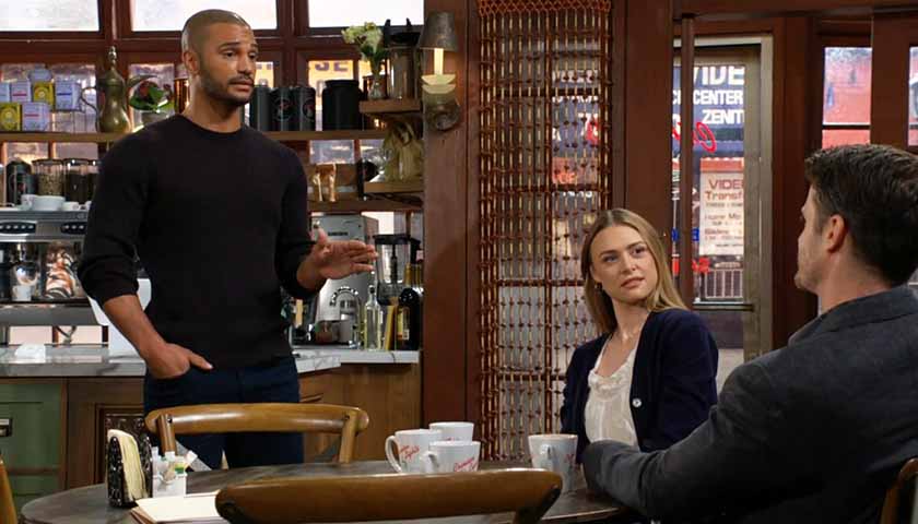 Y&R Scoop: Holden talks to Claire and Kyle at Crimson Lights
