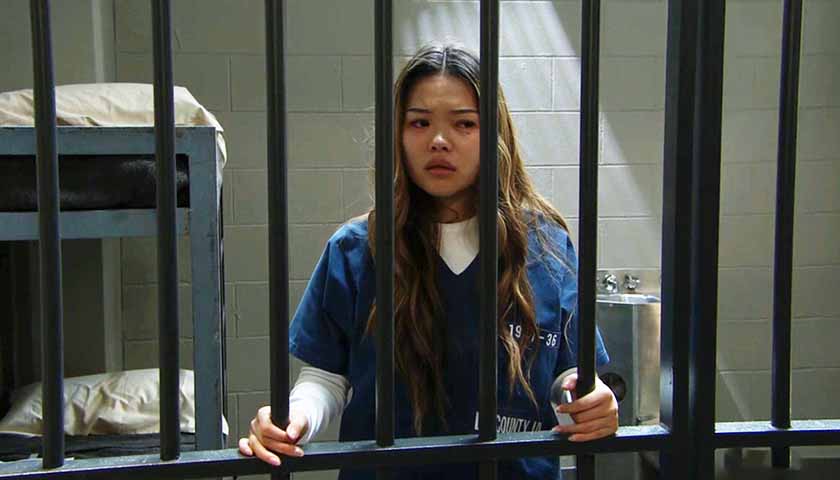 Bold And The Beautiful Spoilers: Luna holds the prison bars as she watches the laundry go by