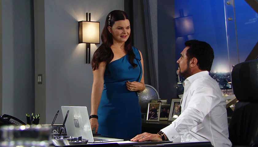 Bold And The Beautiful Spoilers: Katie and Bill talk in his office