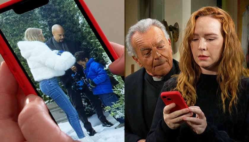 Young And The Restless Spoilers: Mariah and Ian look at photos she took of Dom, Abby and Devon