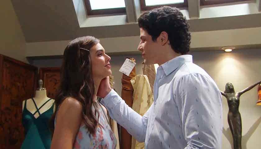 B&B Scoop: Electra smiles at RJ as he puts his hand on her face