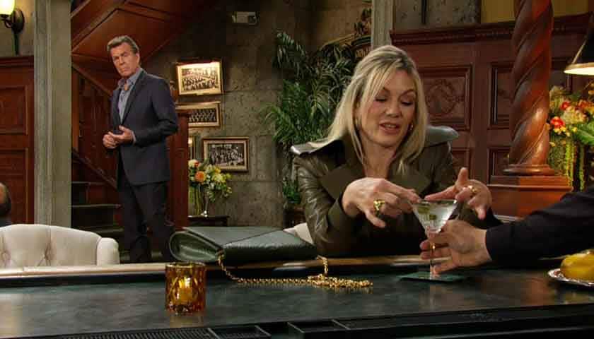 Y&R Scoop: Jack stares at Patty as she's served a martini