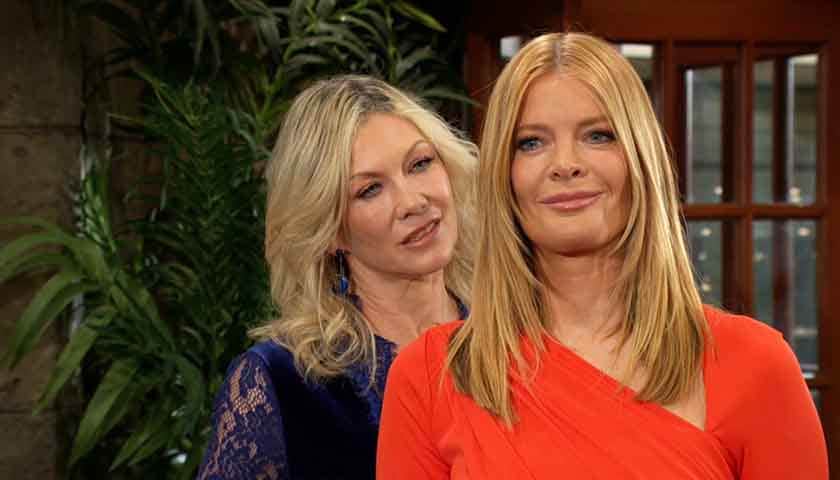 Y&R Scoop: Patty stands behind Phyllis as she grins