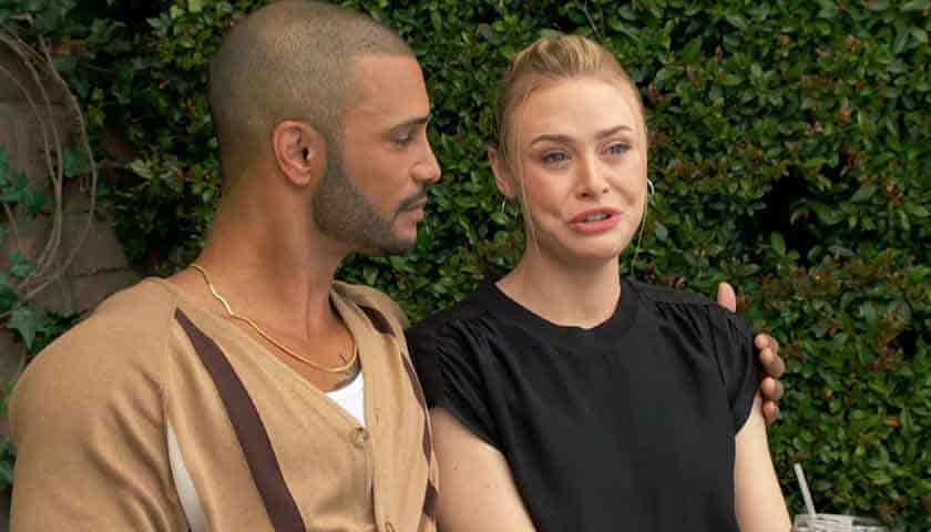 Y&R Scoop: Holden puts his arm around a teary-eyed Claire