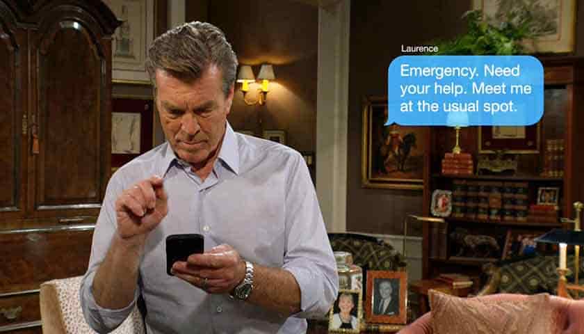 Y&R Scoop: Jack sends text to Laurence from Patty's phone
