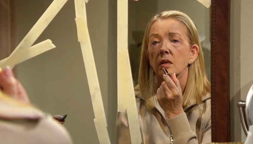 Y&R Scoop: Blind Nikki sits in front of her patched up mirror