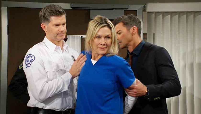 Y&R Scoop: Patty sneers at Jack as the cops drag her away