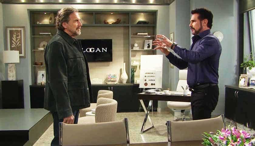 Bold And The Beautiful Spoilers: Bill puts his hands out as Ridge glares at him