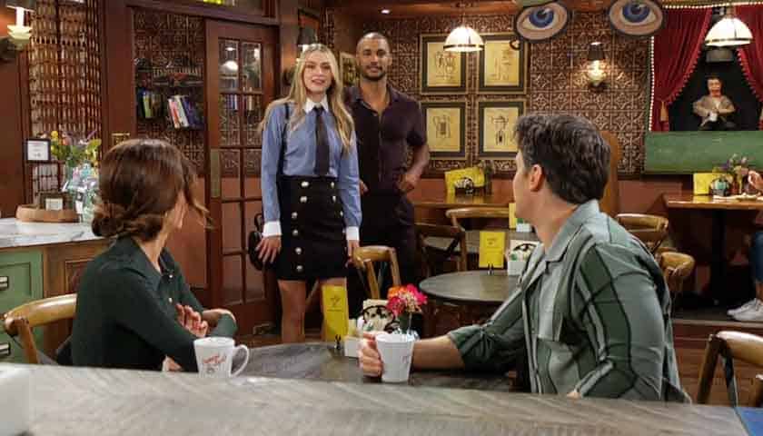 Young And The Restless August 18 Spoilers: Claire (Hayley Erin) and Holden (Nathan Owens) see Victoria (Amelia Heinle) with Kyle (Michael Mealor) at Crimson Lights