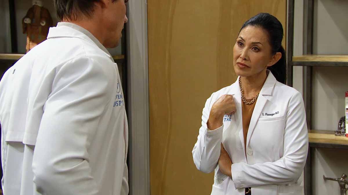 Li and Finn at the hospital on Bold and the Beautiful