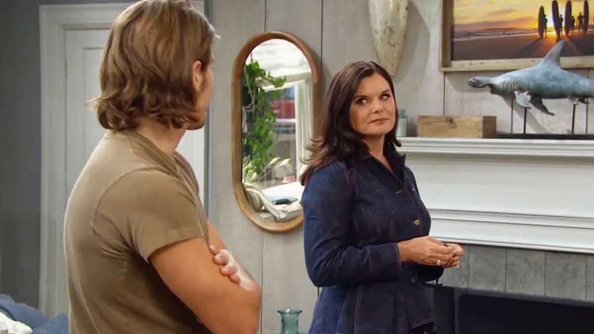 Katie and Will at the beach house on Bold and the Beautiful
