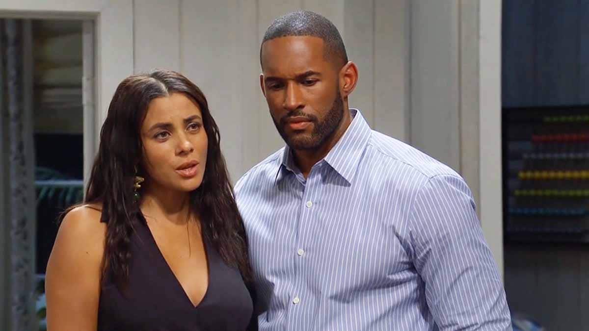 Daphne and Carter at the cliff house on Bold and the Beautiful