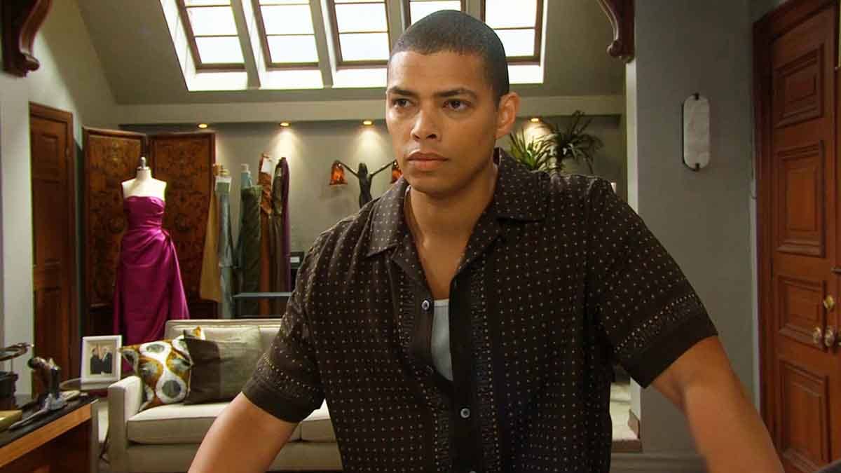 A frustrated Zende in the design room on Bold and the Beautiful