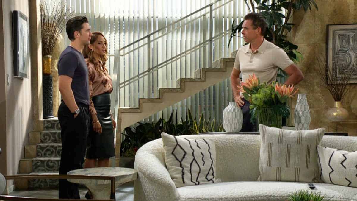 Cane, Billy and Lily at her condo on Young and the Restless