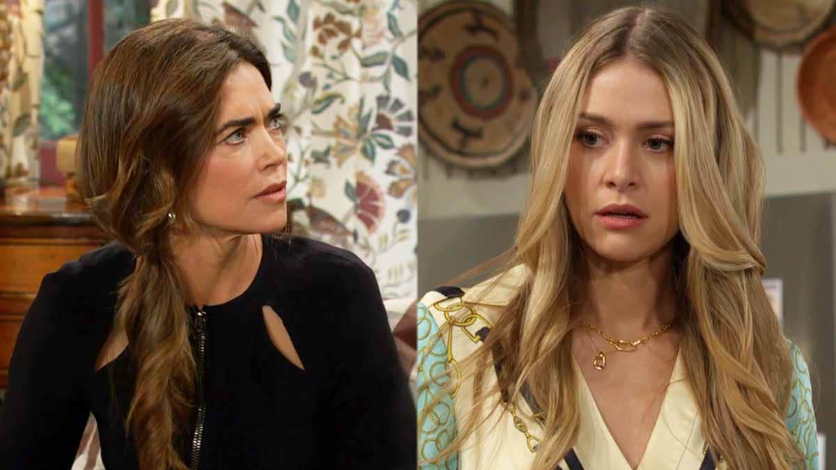 Claire and Victoria worried at the tack house on Young and the Restless