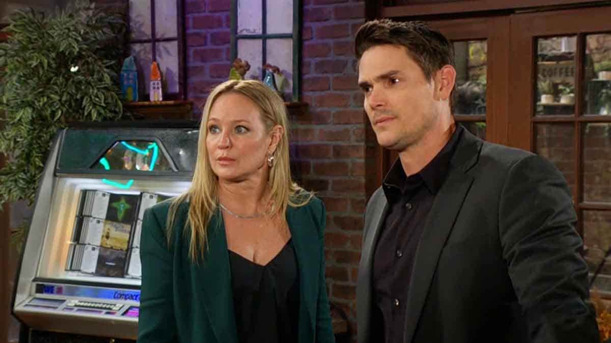 Sharon and Adam at Crimson Lights on Young and the Restless