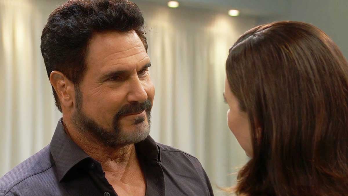 Bill grins at Katie on Bold And The Beautiful