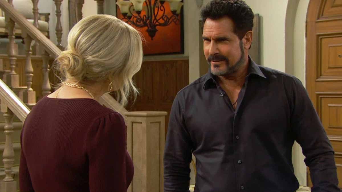 Bill makes a face at Brooke on Bold And The Beautiful