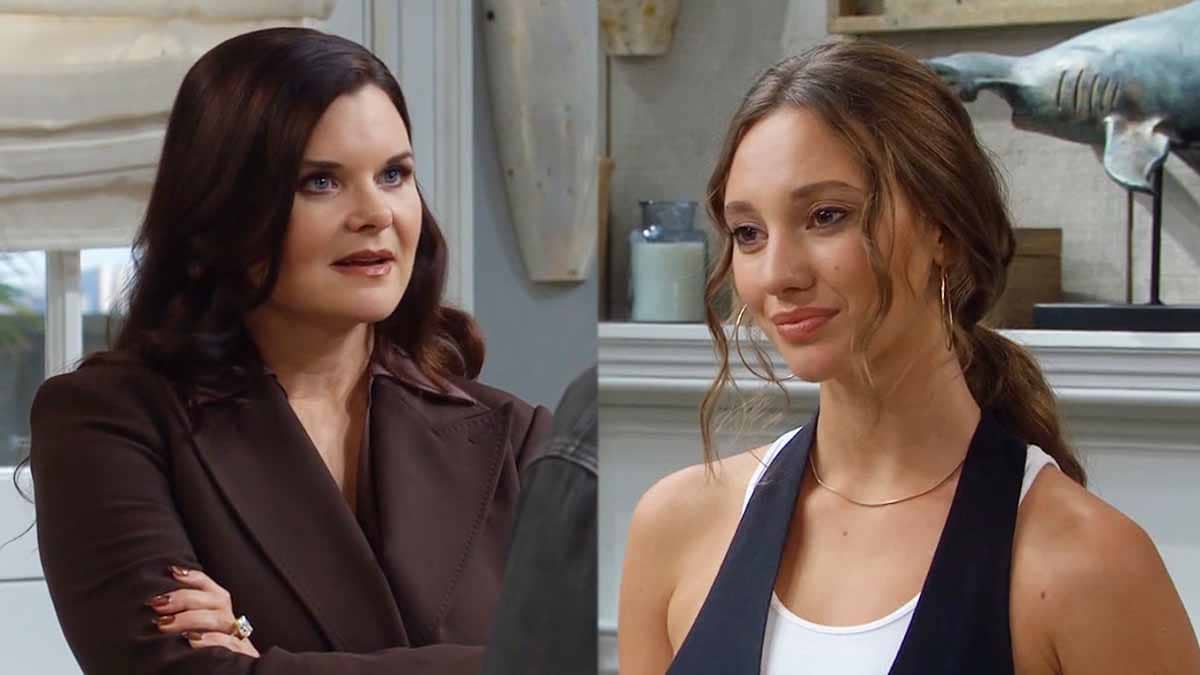 Katie and Dylan at the beach house on Bold and the Beautiful