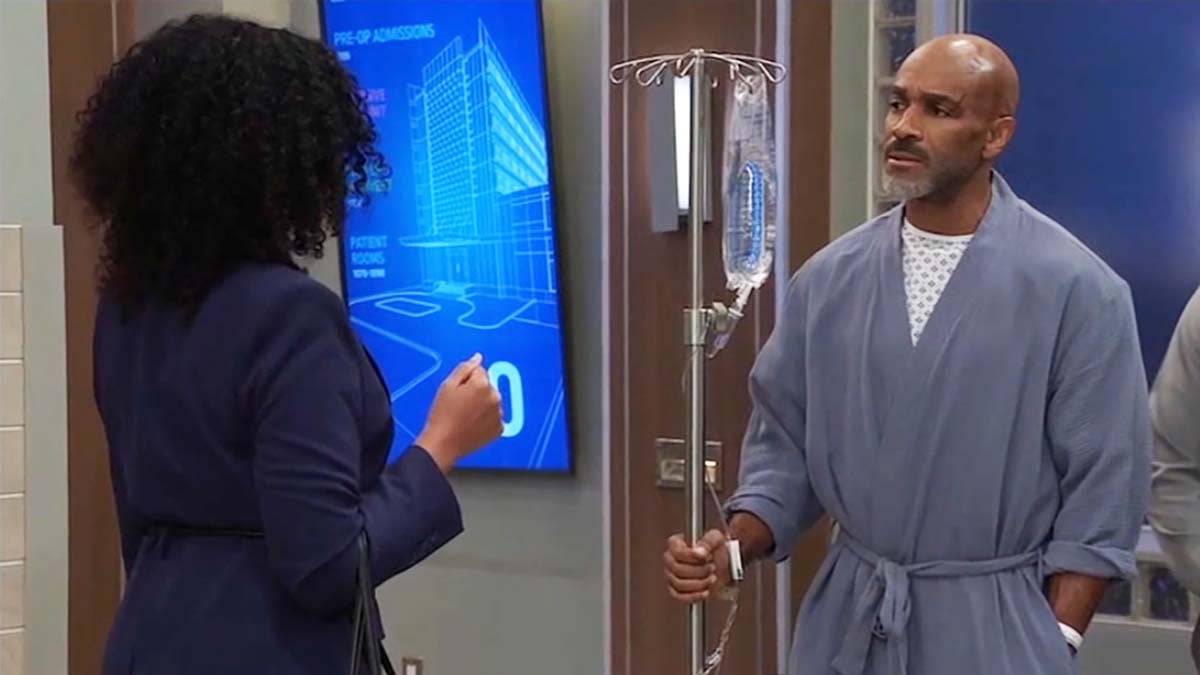 Monet talks to Curtis in hospital on General Hospital