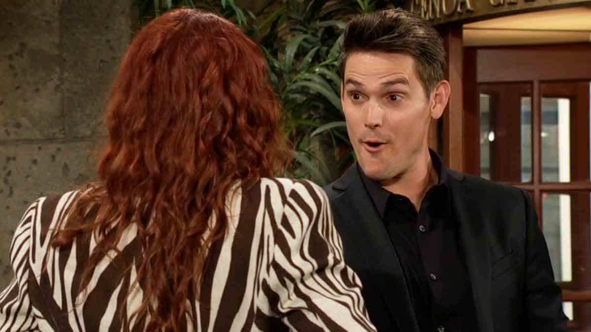 Adam's eyes widen at Sally on Young and the Restless