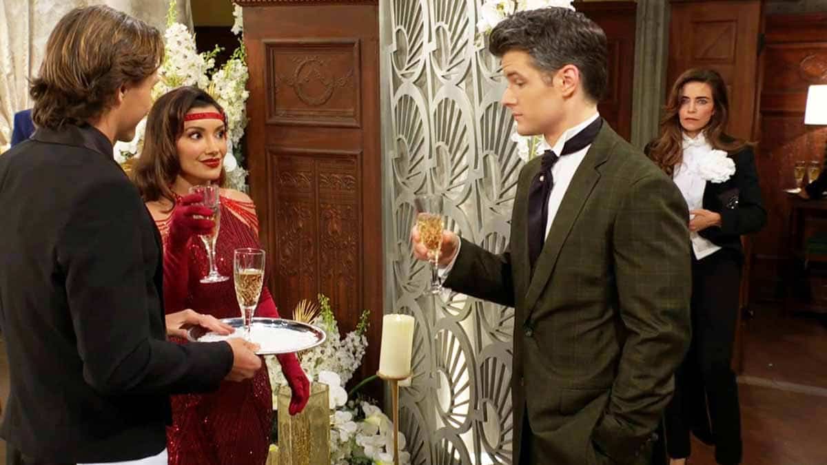 Victoria watches Kyle with Audra on Young and the Restless